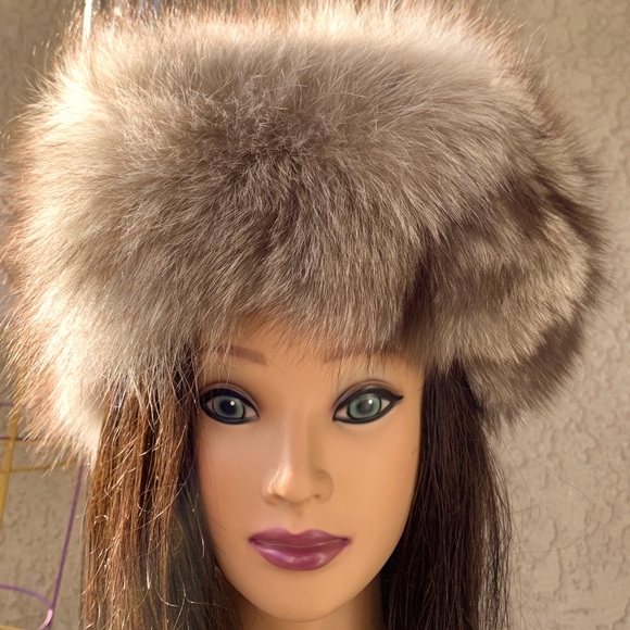 Fox fur handmade Russian hat